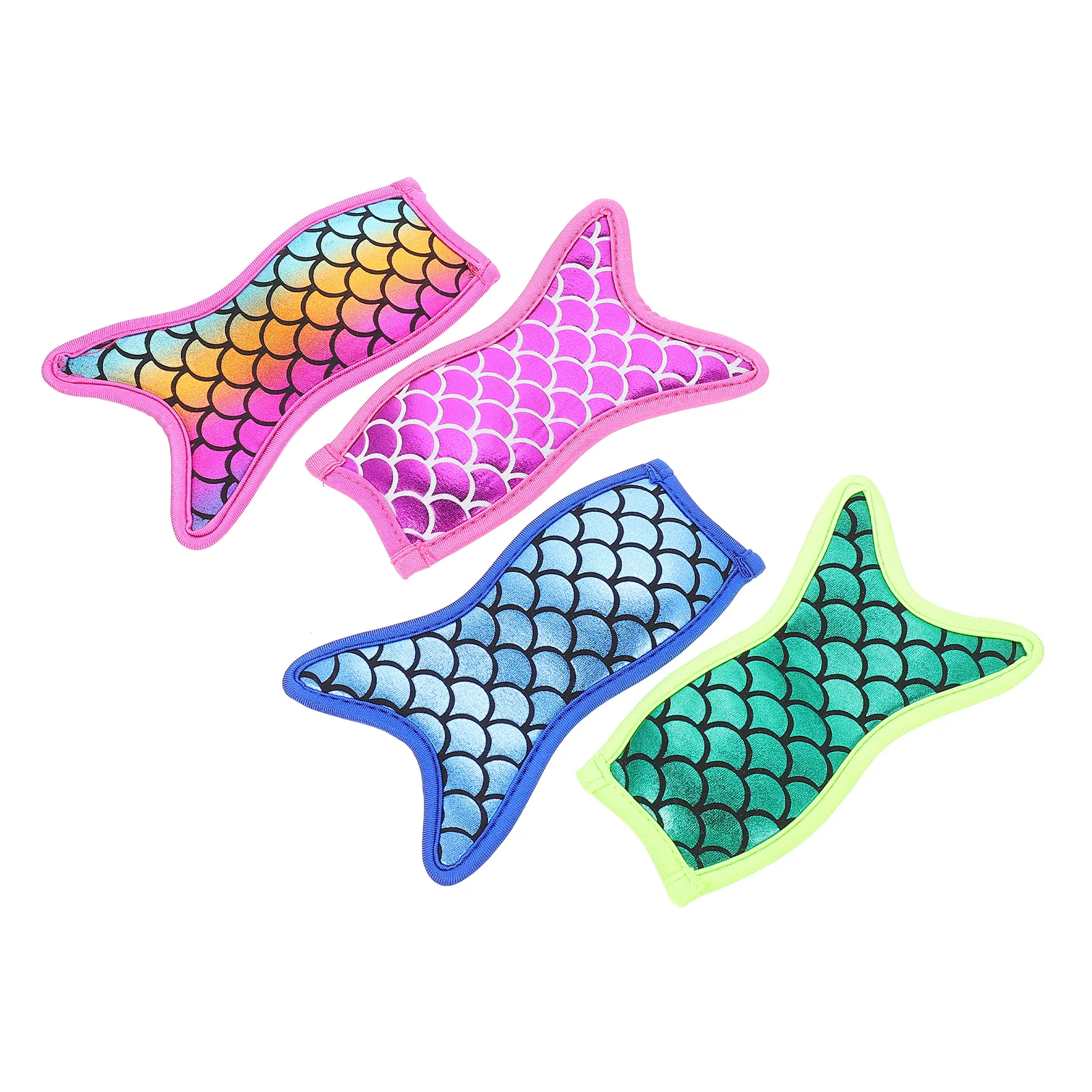 4 Pcs Popsicle Set Mermaid Ice-Lolly Cover Holders popsicle rack popsicle holders sleeves for Kids Popsicles Bag Refrigerator Stick Sleeve Insulated Bags Sleeves