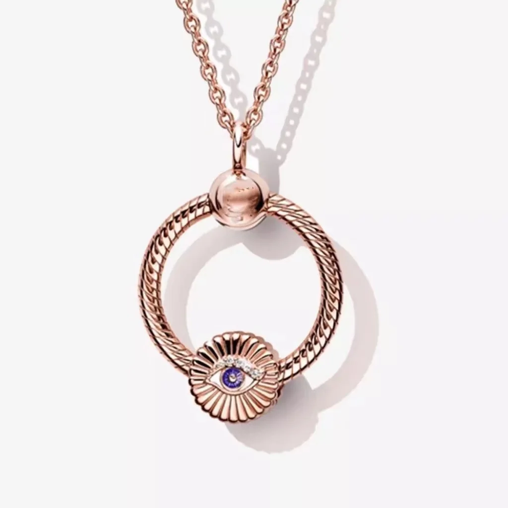 

Ожерелье с кулоном из серебра 925 пробы, розовое золото