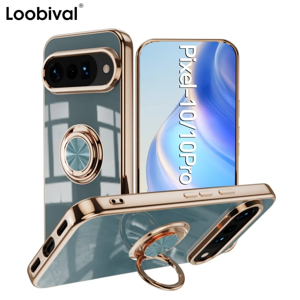 Shockproof Plating Ring Holder Case with Car Magnetic Bracket