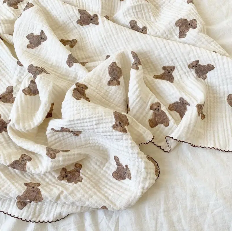 Baby Cotton Quilt INS Style Children Air Conditioner Blanket Kindergarten Summer Cool Quilt Baby Thin Blanket Cute B