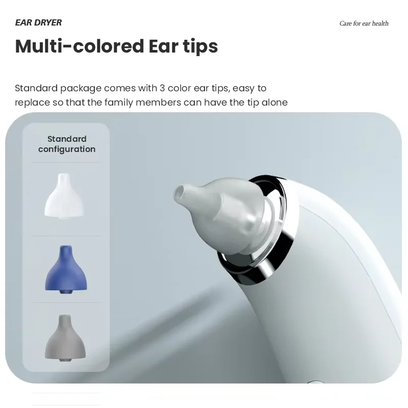 Ear Dryer Bathroom Accessories Ear Cleaning Swimming Bathing Water in Ears Smart Heating Ear Cleaner Silicone Earplugs Loops 5