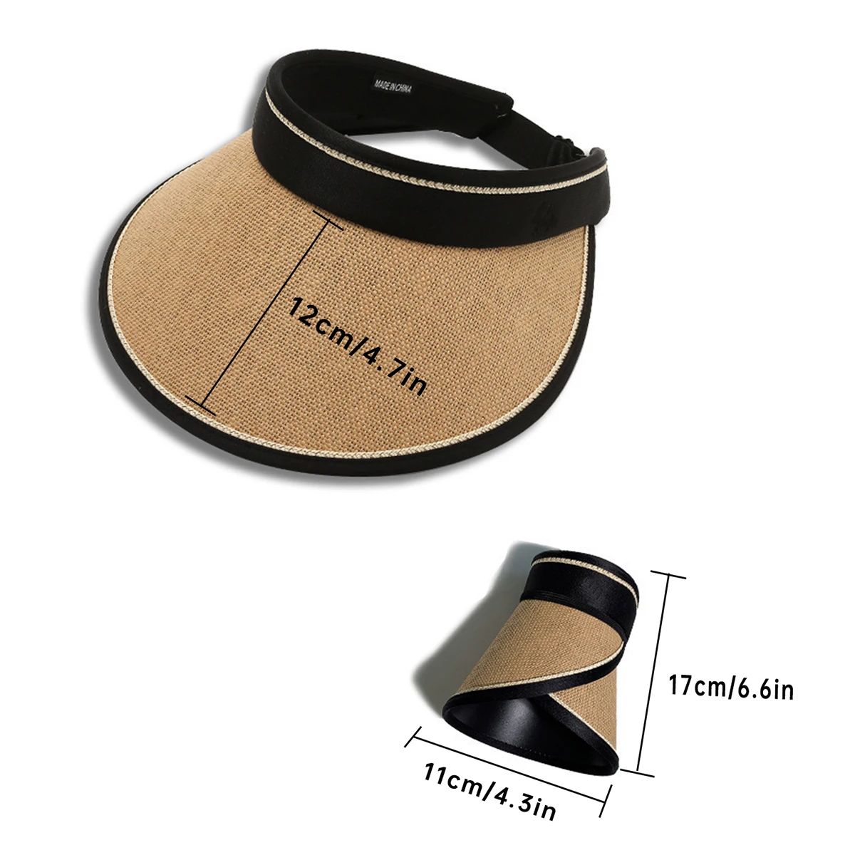 Empty Top Straw Sun Hat for Women in Summer to Cover Face and Sun Protection for Travel Vinyl Fashionable Casual Sun Hat with Uv Protection