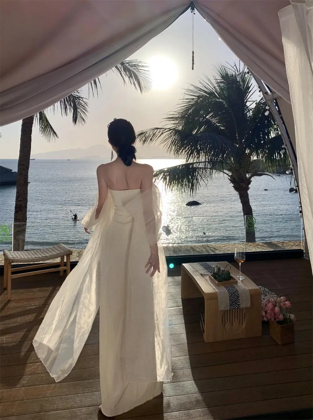 Elegant Wedding Long Dresses for Women Strapless Bodycon Mermaid Evening Party Dress Slim Prom Robe Korean Fashion Vestido Mujer