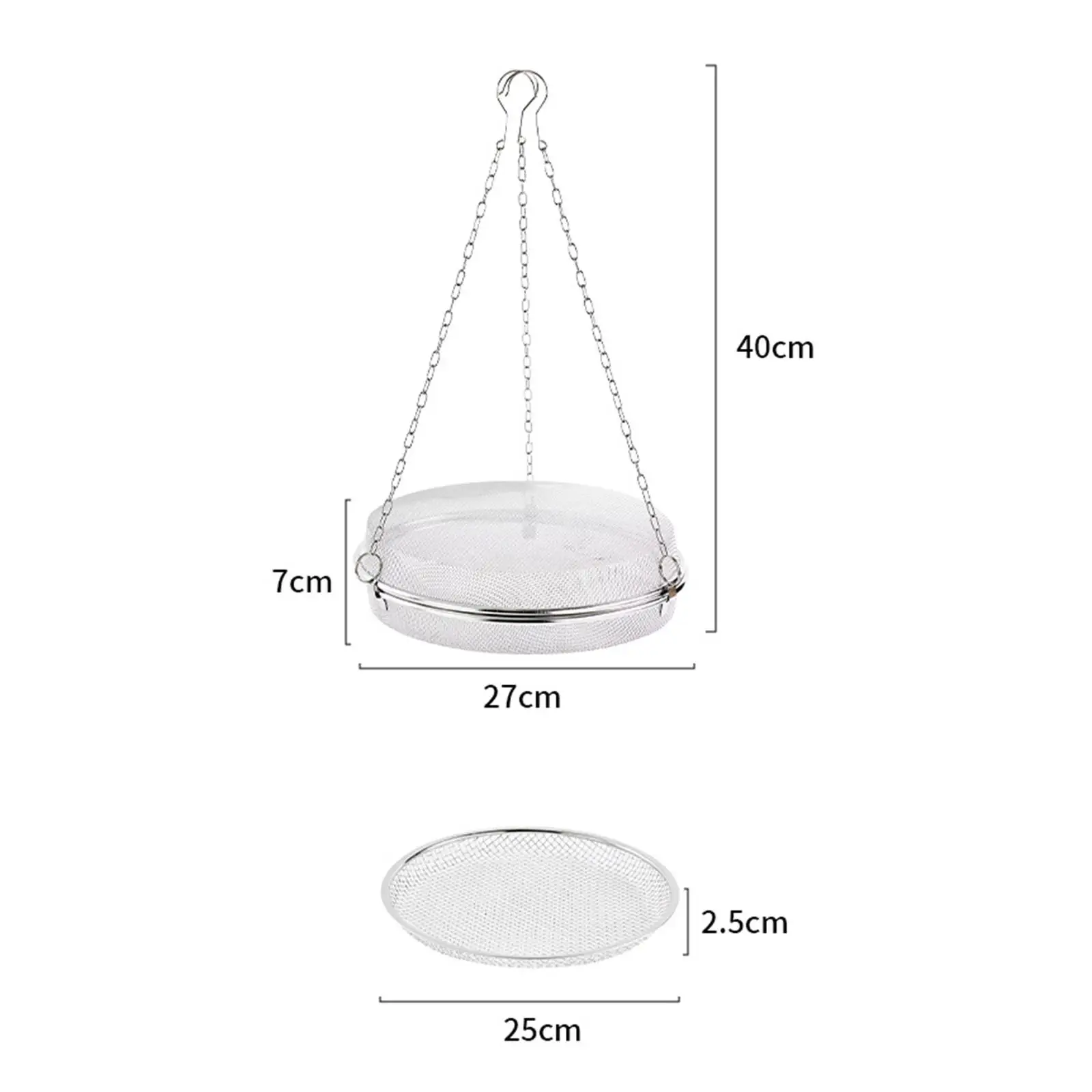 Stainless Steel Hanging Drying Rack with Hook Double Layer Filtering Mesh Net for Plants Hanging Mesh Dryer for Clothes Food 5