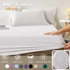 100% Cotton Fitted Sheet with Elastic Bands Non Slip Adjustable Mattress Covers for Single Double King Queen Bed,140/160/200cm 1