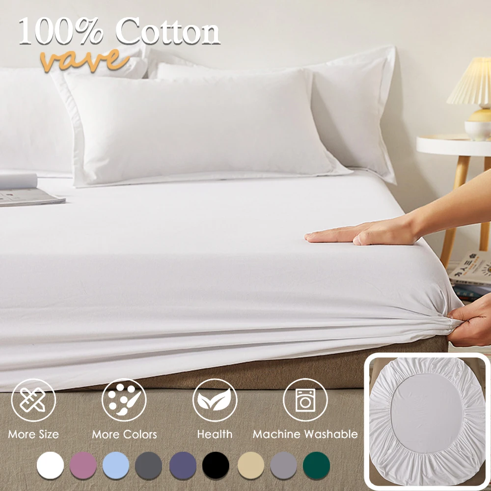 Drap-Juste-100-Coton-avec-Bandes-artificiel-astiques-Couvre-Matelas-R ...