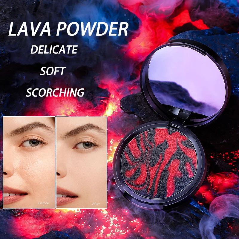 Lava Setting Powder Transparent Oil Control Matte Concealer Waterproof Soft Face Foundation Makeup Compact Powder