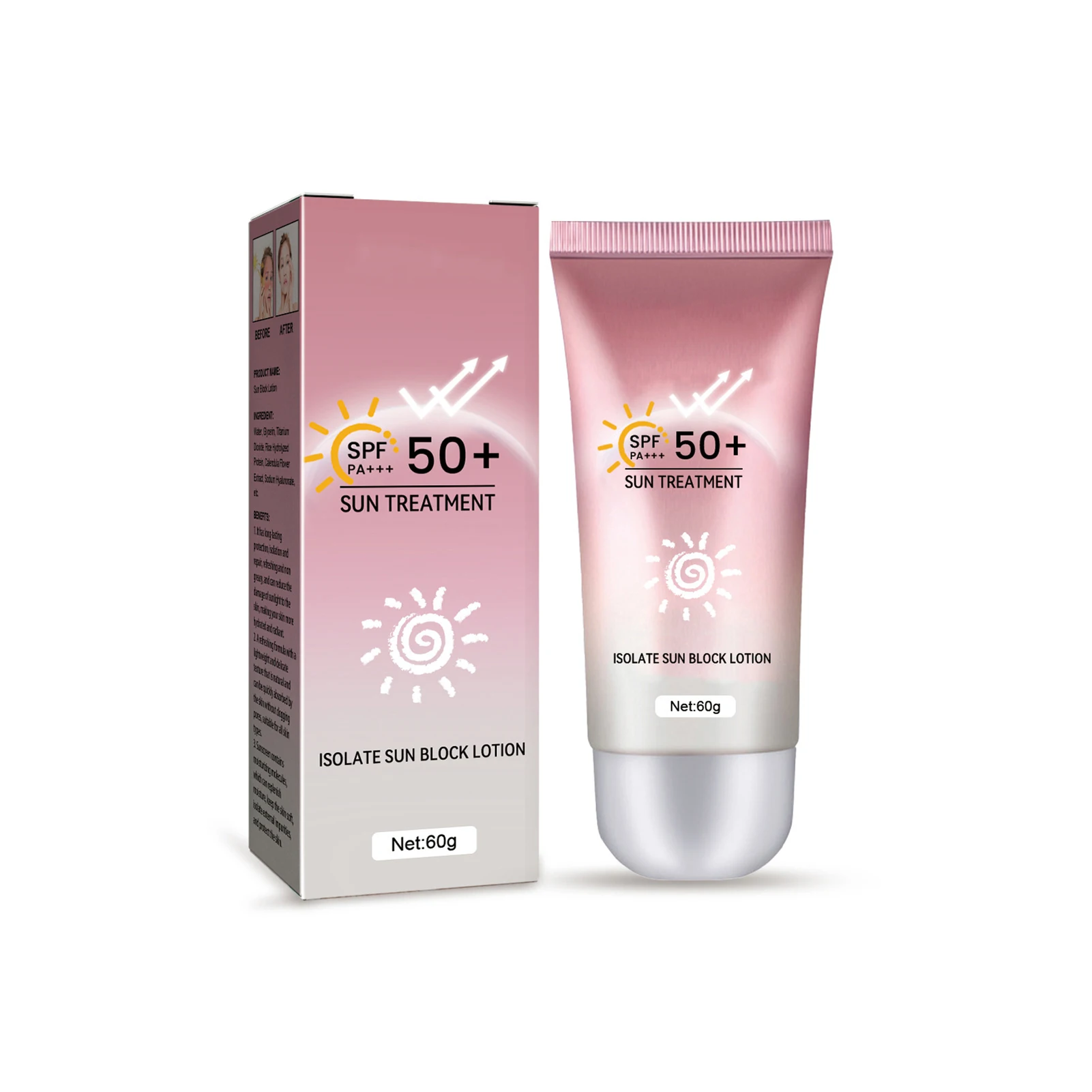 60g Anti-UV Summer Facial Sunscreen Isolation Cream Quickly Absorbs Skin Protection Daily Sunscreen for Women Men Summer Hot