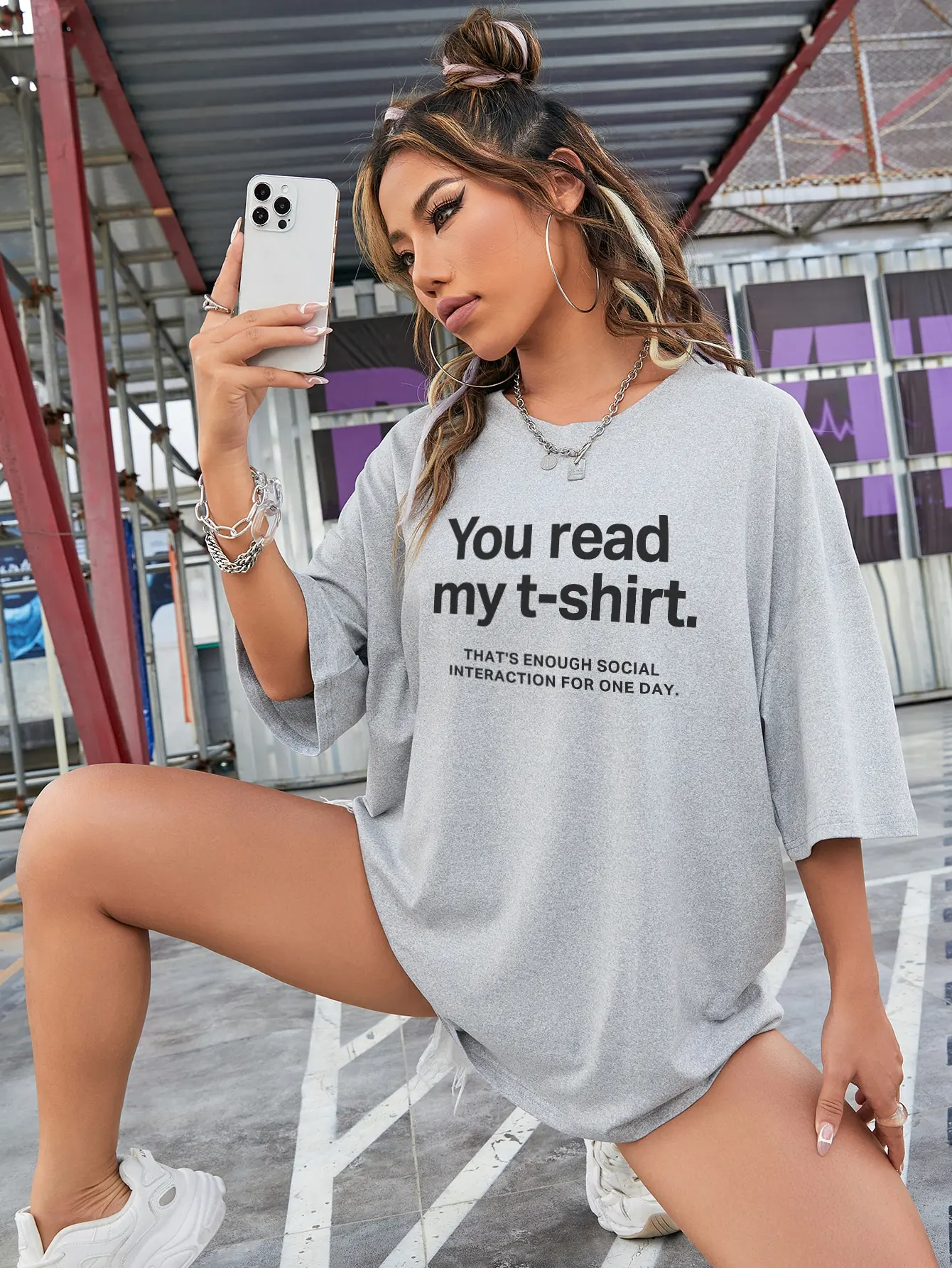 Your Read My T-Shirt Letter Street Hip Hop Printed T-Shirts Women Cotton  Brand Short Sleeve Breathable Casual Clothing Women's