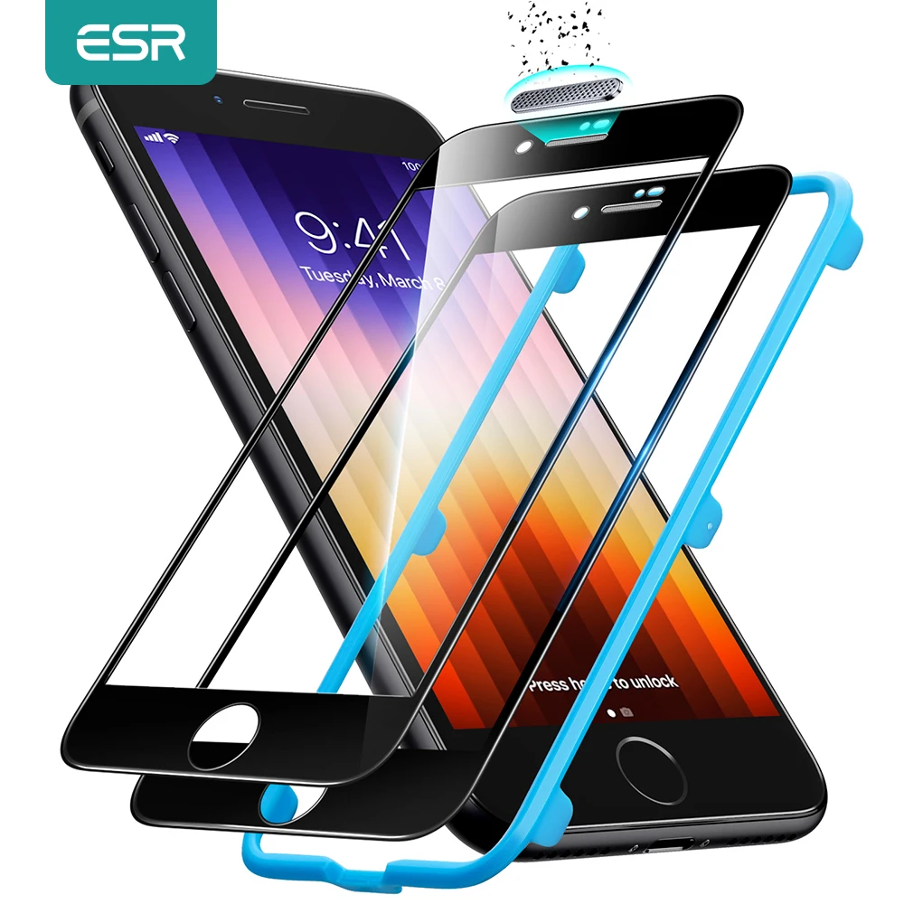 Esr Tempered Glass For Iphone Se 2020 Screen Protector 2pcs Full Cover Tempered Glass For Apple
