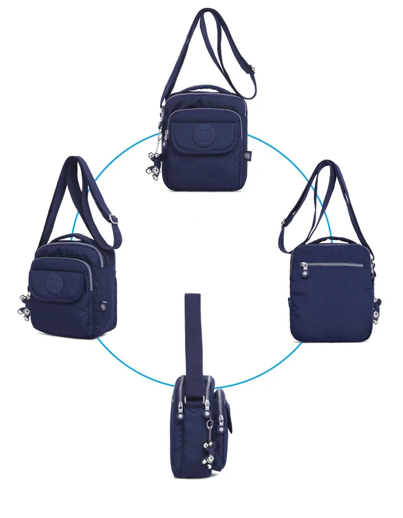 Nylon Messenger Shoulder Bag for Men and Women