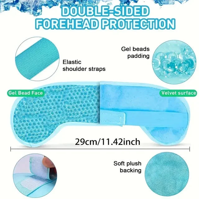 Head Gel Ice Pack Migraine Ice Pack with Gel Bead Pain Relief Hot Or Cold Compress Migraine Ice Wrap for Headache Forehead Care 3
