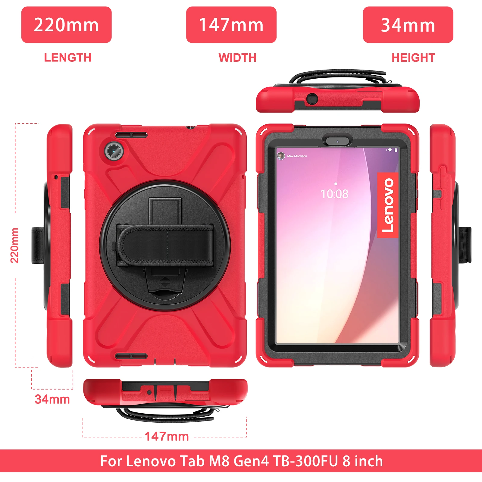 Heavy Duty Shockproof Rugged Tablet Case with Hand/Shoulder Strap