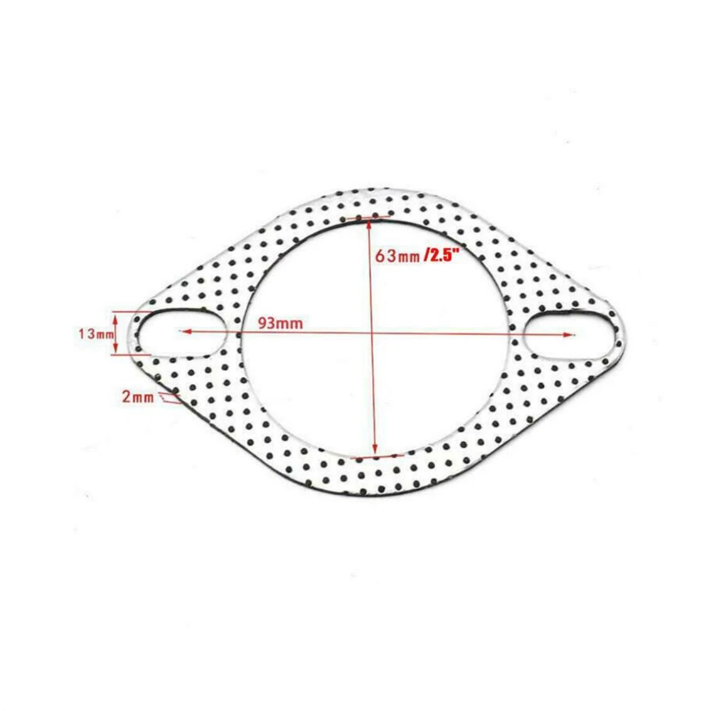 5XCar 2 Bolt High Temp Exhaust Gasket Flange 2.5in cylinder head gasket Aluminum