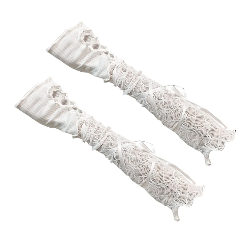 Bridal Lace Gloves Sleeves For Wedding Party White Accessories Fingerless Gloves For Summer Driving bridal lace gloves