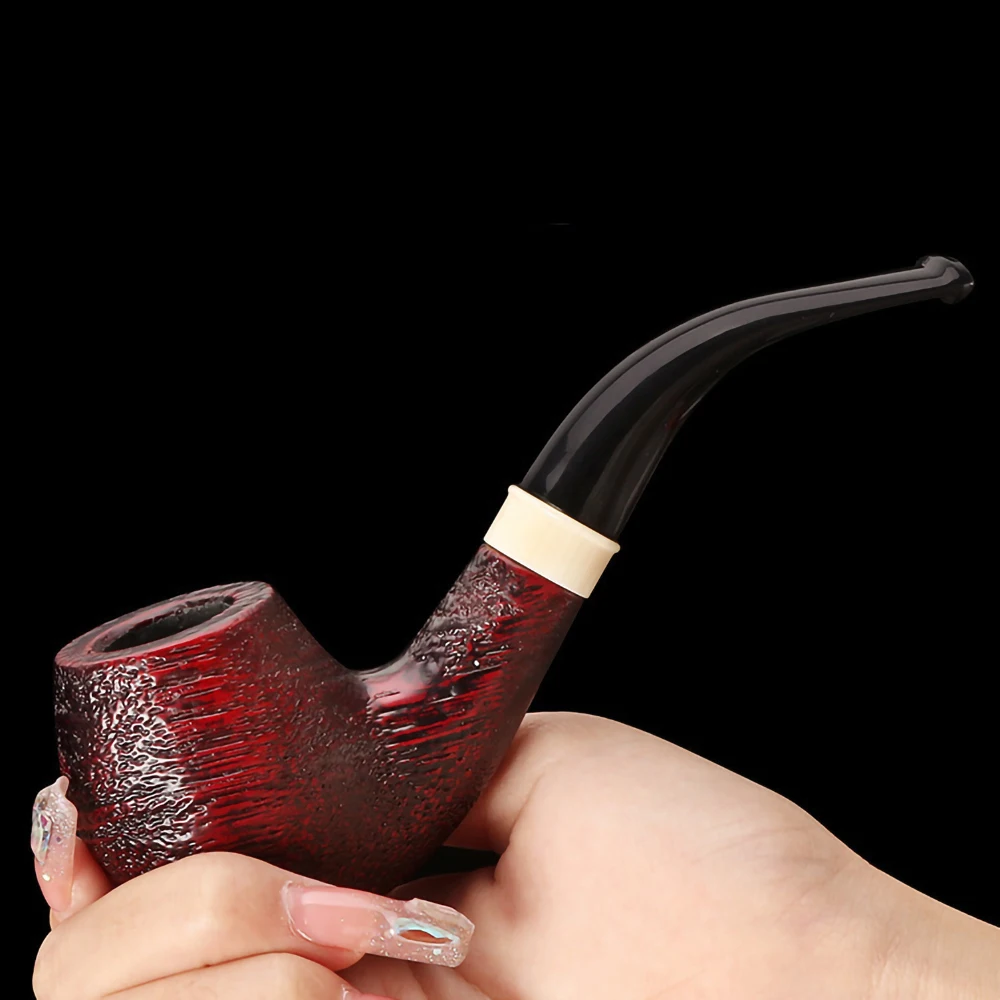 Solid Wood Smoking Pipe Detachable Washable Retro Wooden Tobacco Pipe Smoking Accessories Retail tobacco pipe smoking pipe