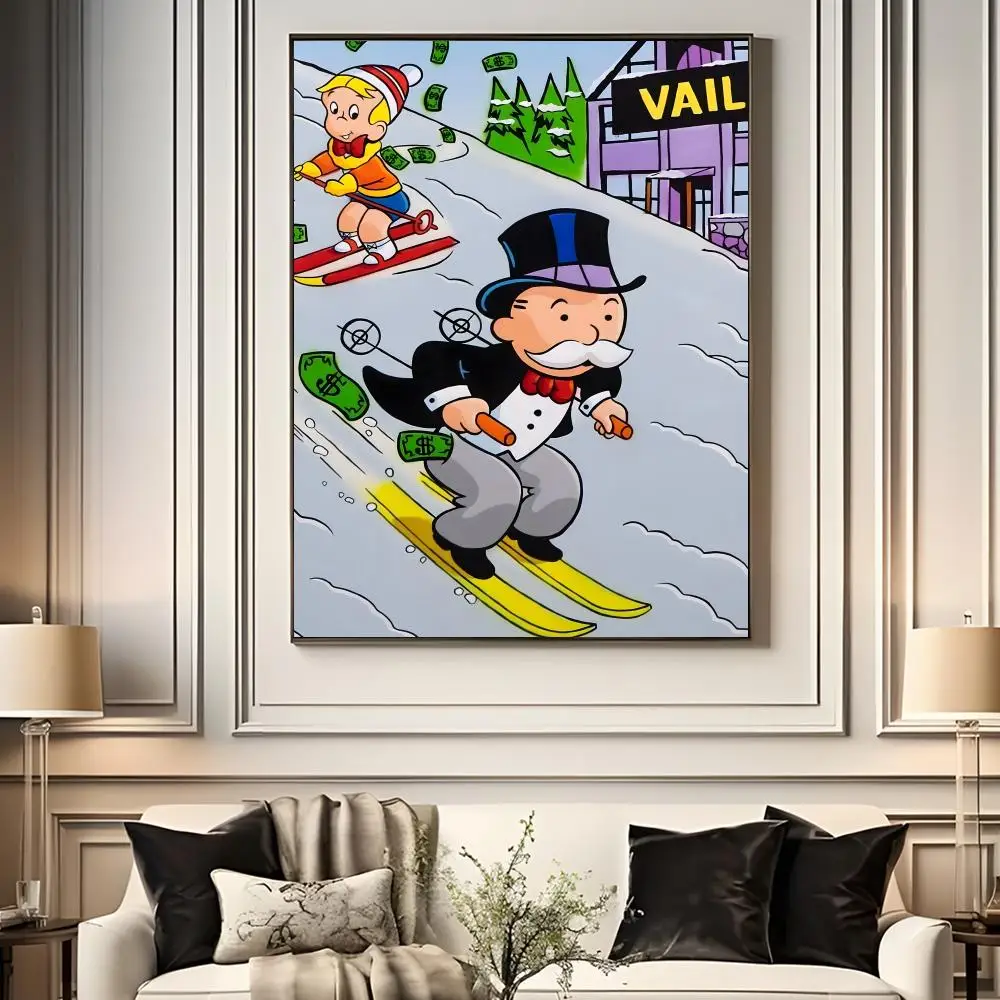 Cartoon Dollar Alec Monopoly Poster - HD Waterproof Self-Adhesive Wall Decor