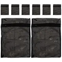  8 Pcs Produce Black Laundry Bag Travel Garment Mesh Net Polyester Sock Bags for 1