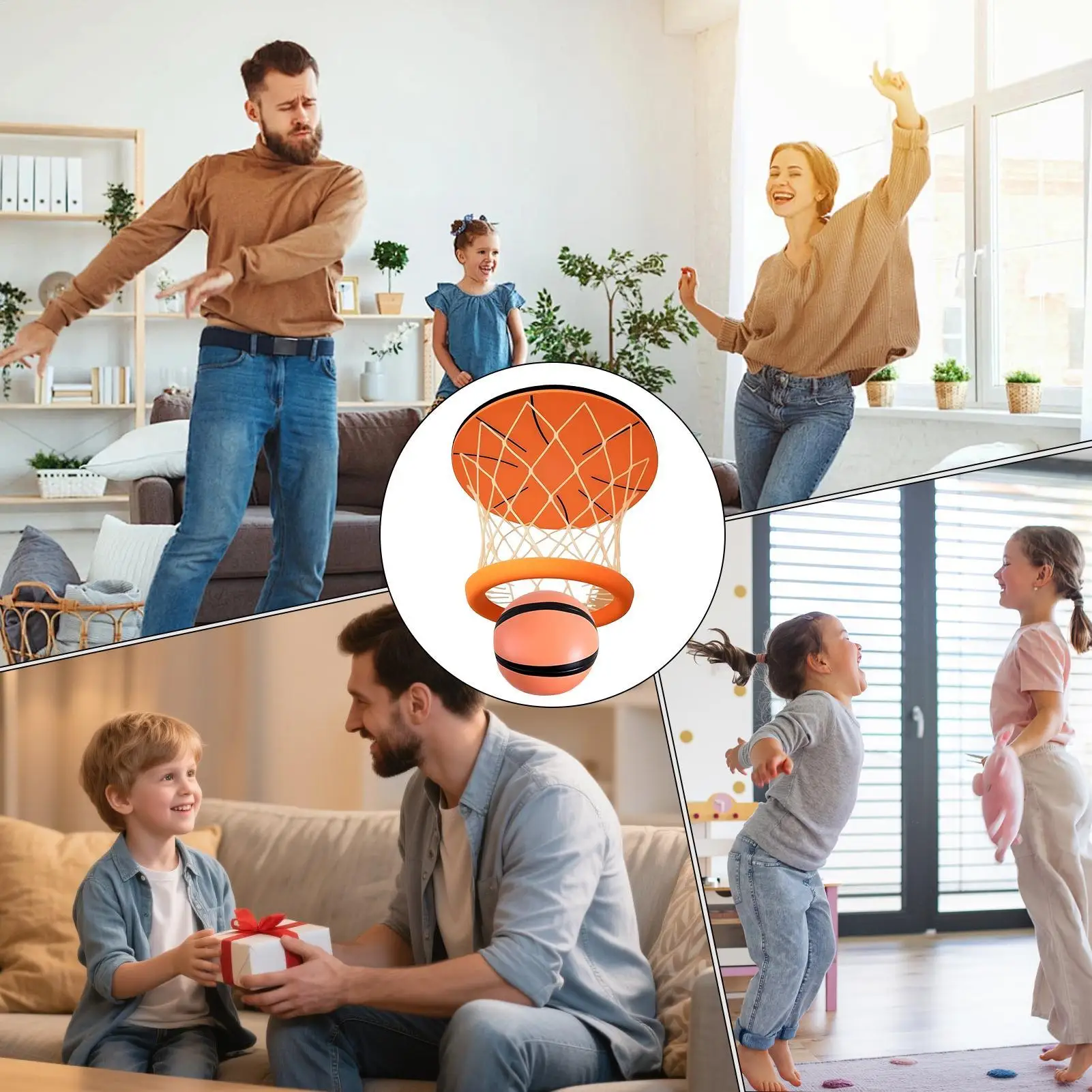Indoor Basketball Hoop Over Door Foldable Mini Hoop Set with Ball Net for Kids Teens Bedroom Playroom Apartment Sports Game
