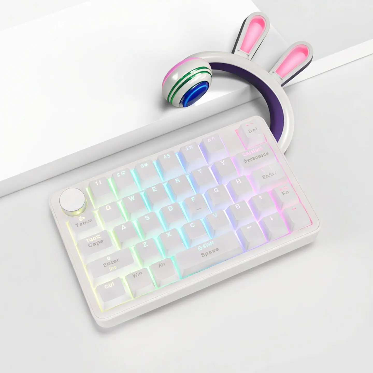 CM40 트라이 모드 한 손 기계식 키보드 핫 스왑 RGB 기계식 키보드 블루투스 40% 레이아웃 38키 드로잉 게이머 선물
