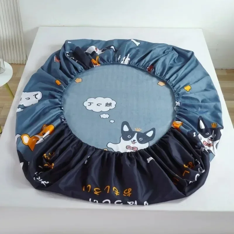 Description Picture 5 of itemPolyester Fitted Sheet Breathable Noiseless Mattress Topper Bedroom Printed Bed Cover Bed Smooth Jersey Mattress Cover 장착형 침대 시트