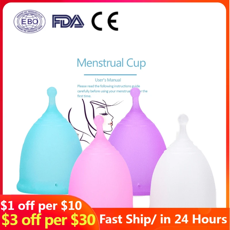 

2PCS Medical Grade Menstrual Cup Menstrual Silicone Period Cup Copa Menstrual Medical Reusable Lady Cup Women Feminine Hygiene