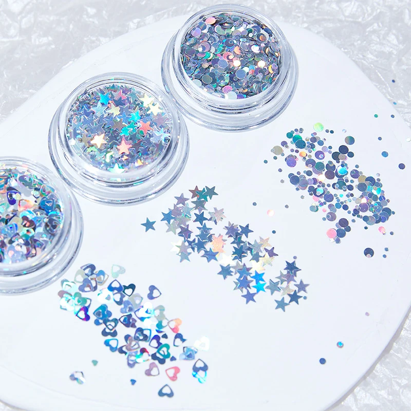 Colorful Laser Glitter Nail Decoration Set