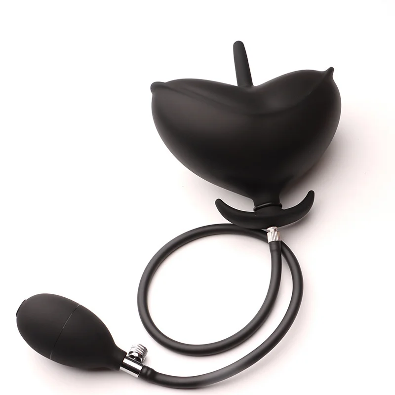 Plug anal hinchable de silicona con perlas de masaje_voghion.com