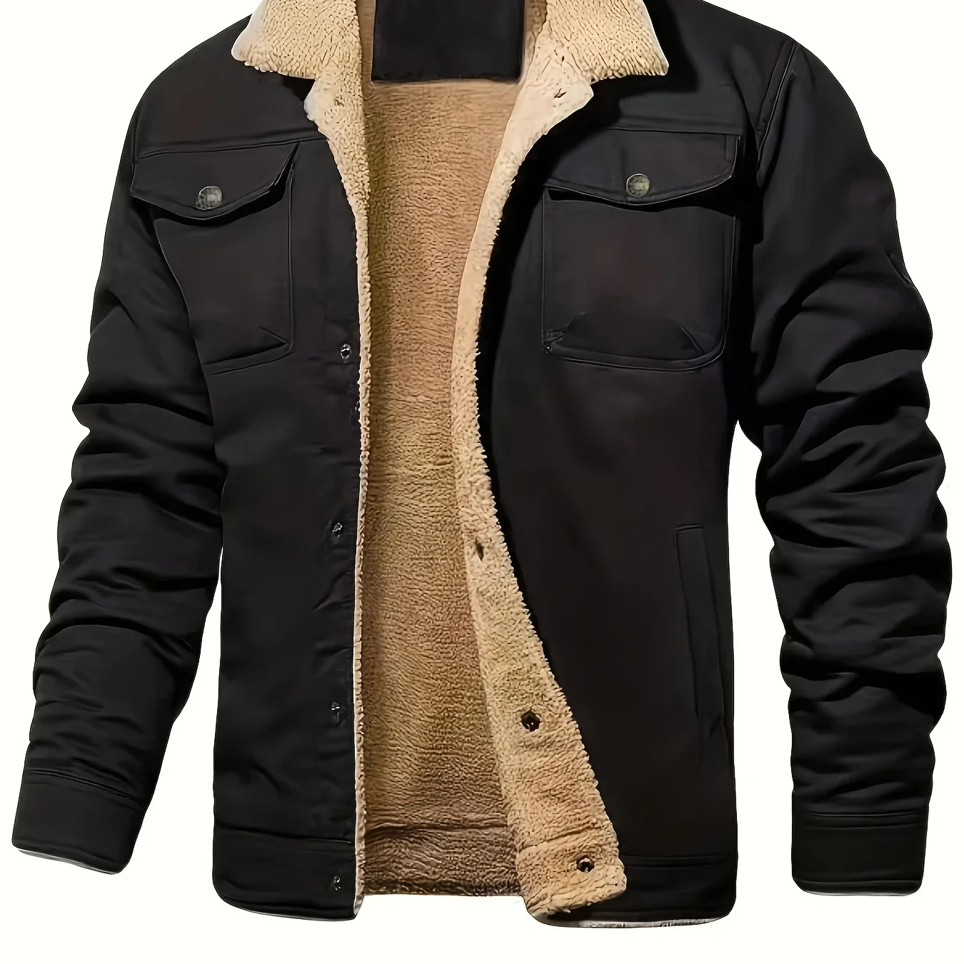 

Stylish Classic Men's Lapel Collar Coat For Winter, Men's Outfits
