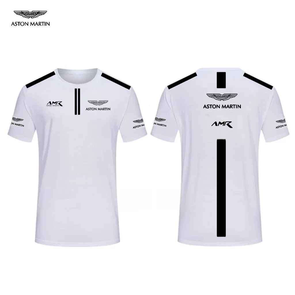 Aston Martin Racing Team Summer Men's New 3D Printed T-shirt Women's Outdoor Sports Top