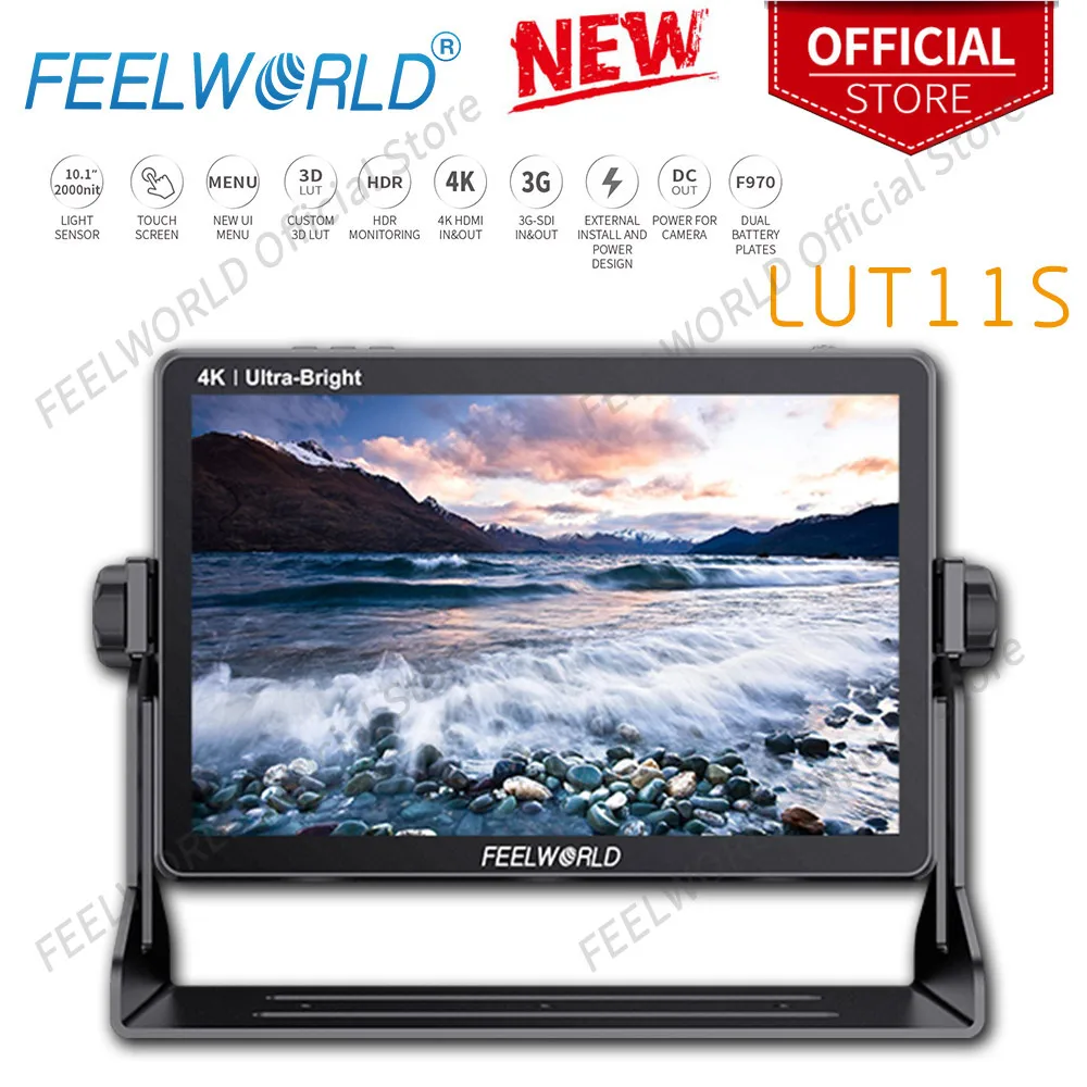 FEELWORLD 10.1 Inch Touch Screen 2000nit Ultra Bright IPS 3DLUT 3G-SDI HDMI DSLR Camera Field Monitor with F970 External LUT11