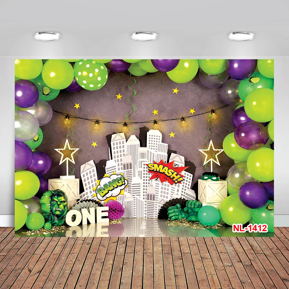 Avenger Hulk Smash Photo Background Boy Birthday Party Photo Background Supereroe Theme Banner Poster Decorazioni Photo Booth Prop