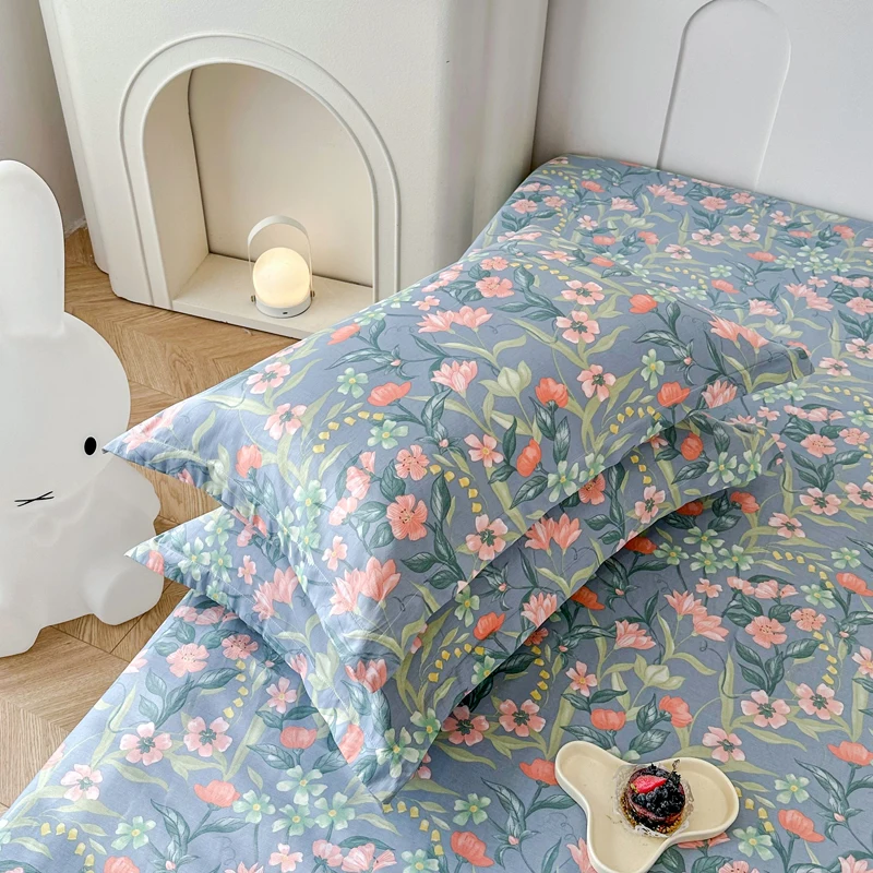 100% Cotton Pillowcase Customizable Flowers Cartoon Design Bedding Pillowcase Adult Bedroom Home Decor Custom Size Cushion Cover 3