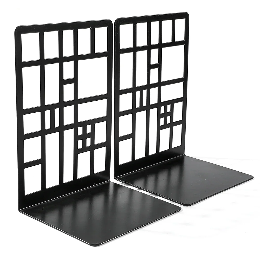 Book Holder Bookcase Railing Book End Bookcase End Heavy Duty Book Storage Home Holder Iron 2pcs
