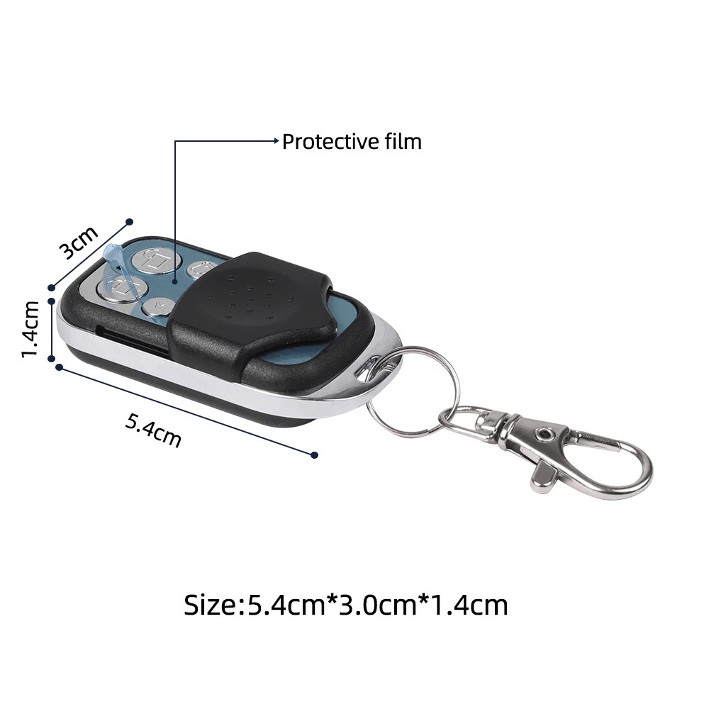 433MHz 4CH Remote Control Duplicator Key Fob Distance Remote Control 433.92MHZ Clone for Garage Door Gate With 12V 27A Battery garage remote control
