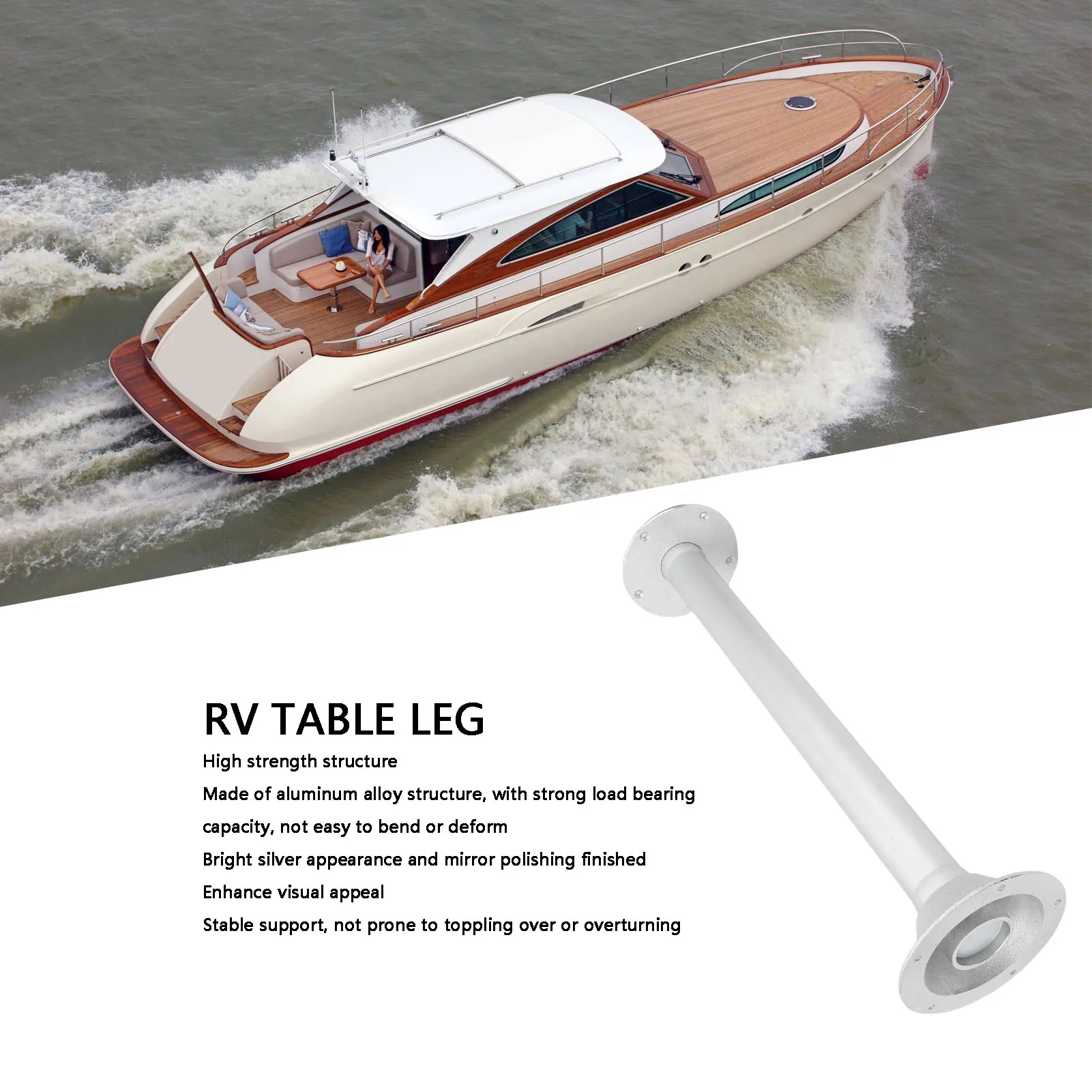 RV Table Leg Aesthetic  Heavy Duty 29.13in Stable Support Removable Boat Table Base Stand Leg for Motorhome Campervan