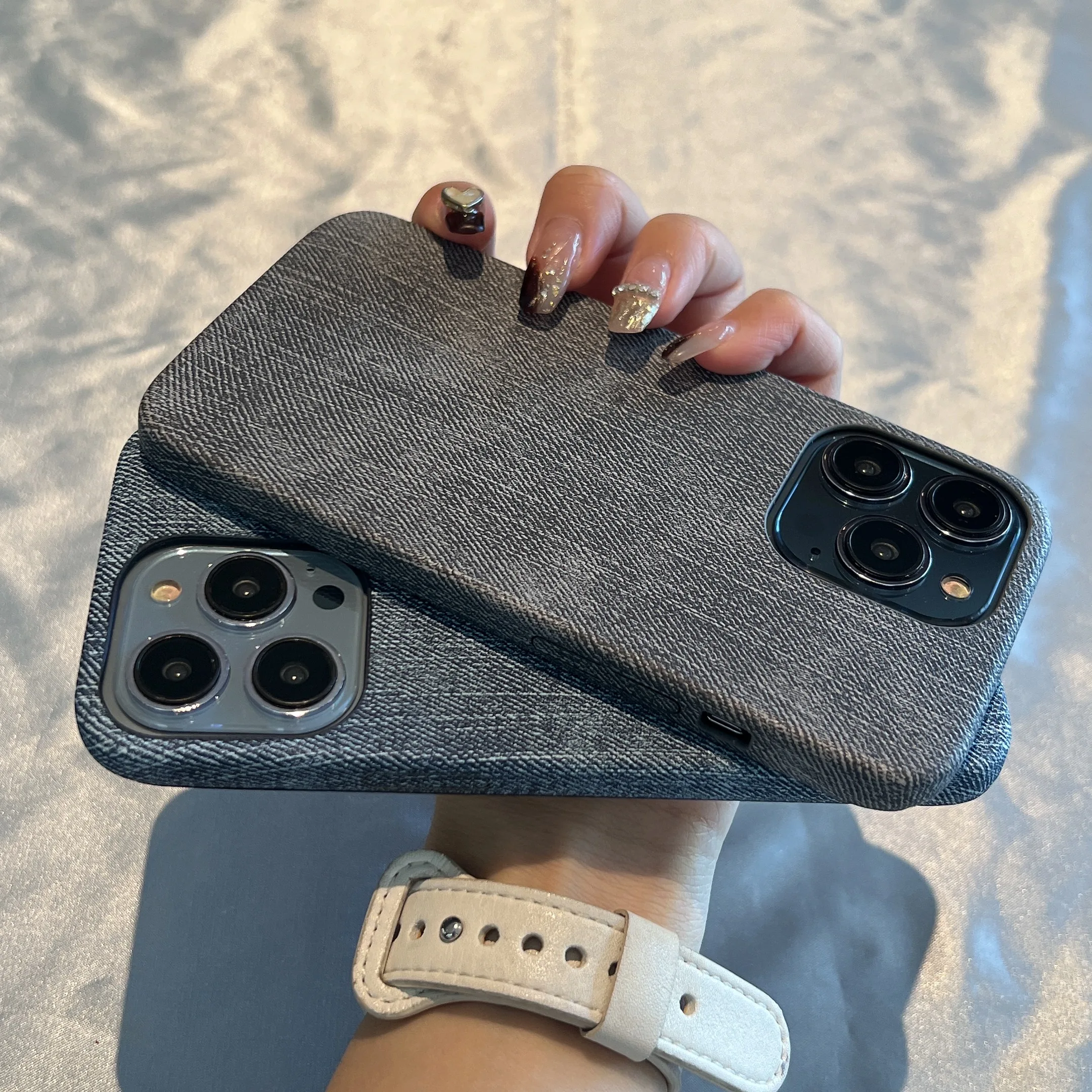 Luxury New Denim cloth Soft Silicone Phone Case For Iphone 11 12