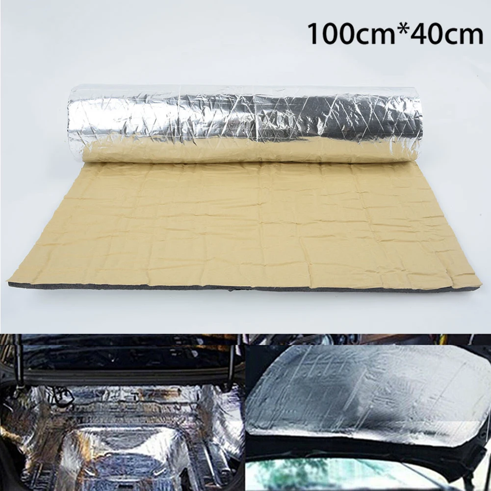 Vibration Isolation 100x40cm 5mm Automobile Sound Insulation Pad Engine Hood Heat Insulation Hood Automobile Sticker