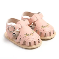 Baby Girl Sandals Princess PU Leather Non-slip Kids Shoes Cute Embroidery Flower Summer Flats Hollow Out Toddler Shoes 1