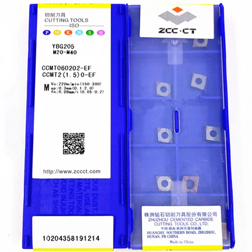 

ZCC.CT CCMT060202-EF YBG205/CCMT060204-EF YBG205 M20-M40 CCMT060202 CCMT060204 CNC carbide inserts For Stainless steel 10pcs/box