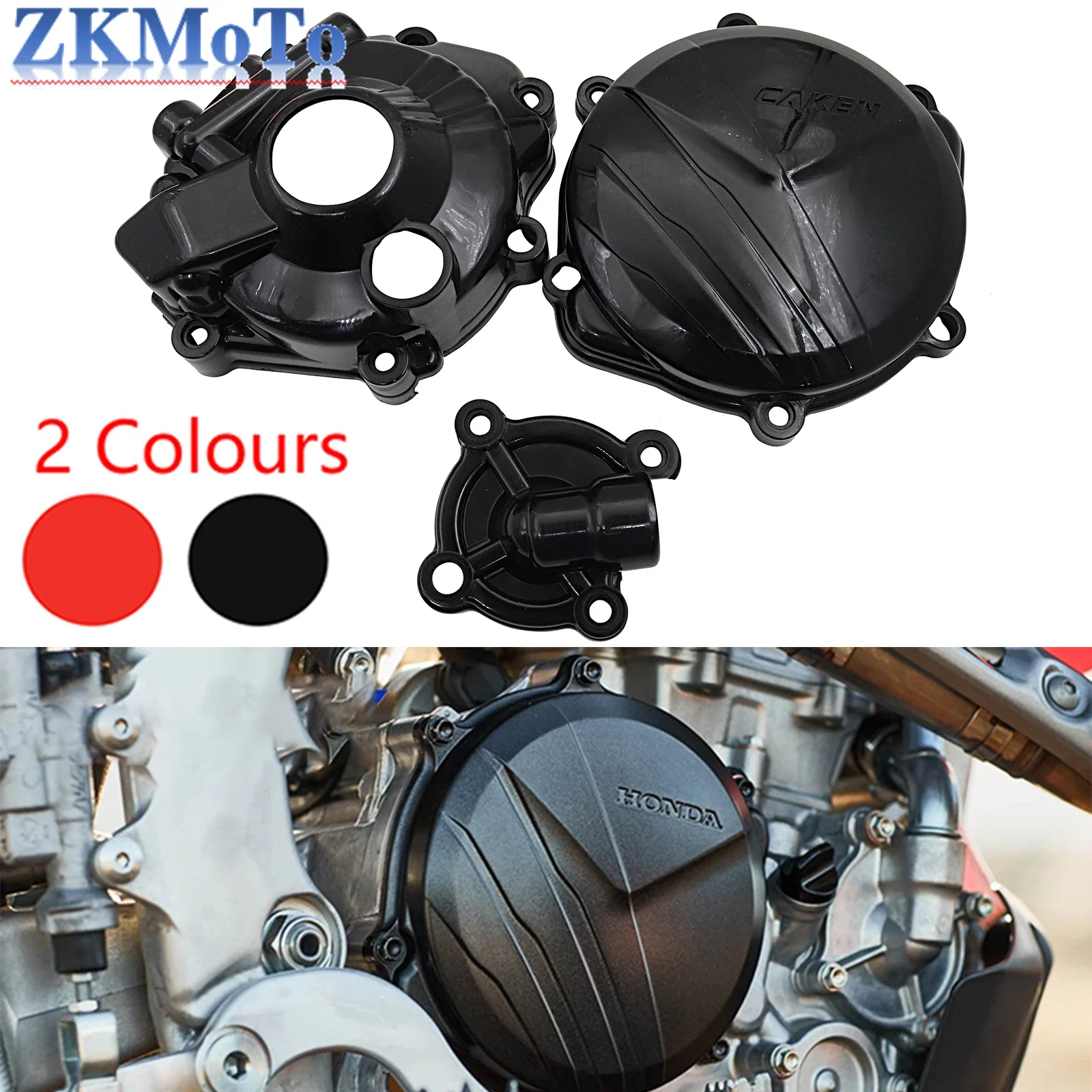 

CAKEN Motorcycle Ignition Guard Water Pump Cover Clutch Protector For Honda CRF 250R 250RX CRF250R CRF250RX 2018 2019 2020 2021