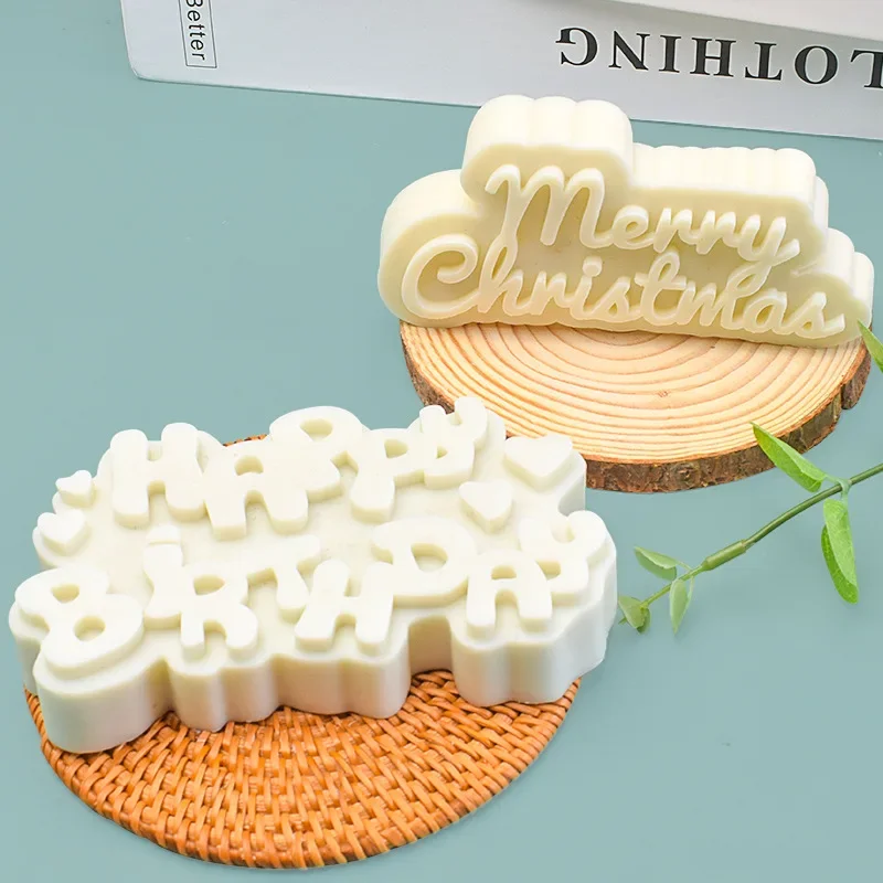 3D English Letters Christmas Merry Candle Silicone Mold DIY Christmas Tree Candles Gypsum Chocolate Birthday Cake Baking Molds silicone mold,silicone candle mold,aromatherapy candle mold,silicone candle molds,candle mold