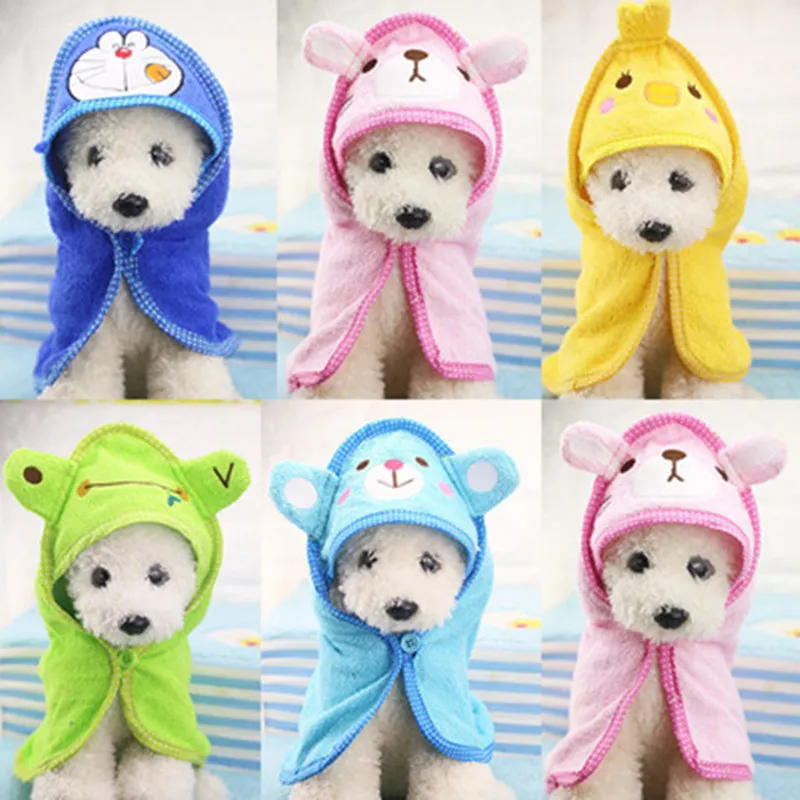 Cute Pet Dog Towel Soft Drying Bath Pet Towel For Dog Cat Hoodies Puppy Super Absorbent Bathrobes Cleaning Necessary supply
