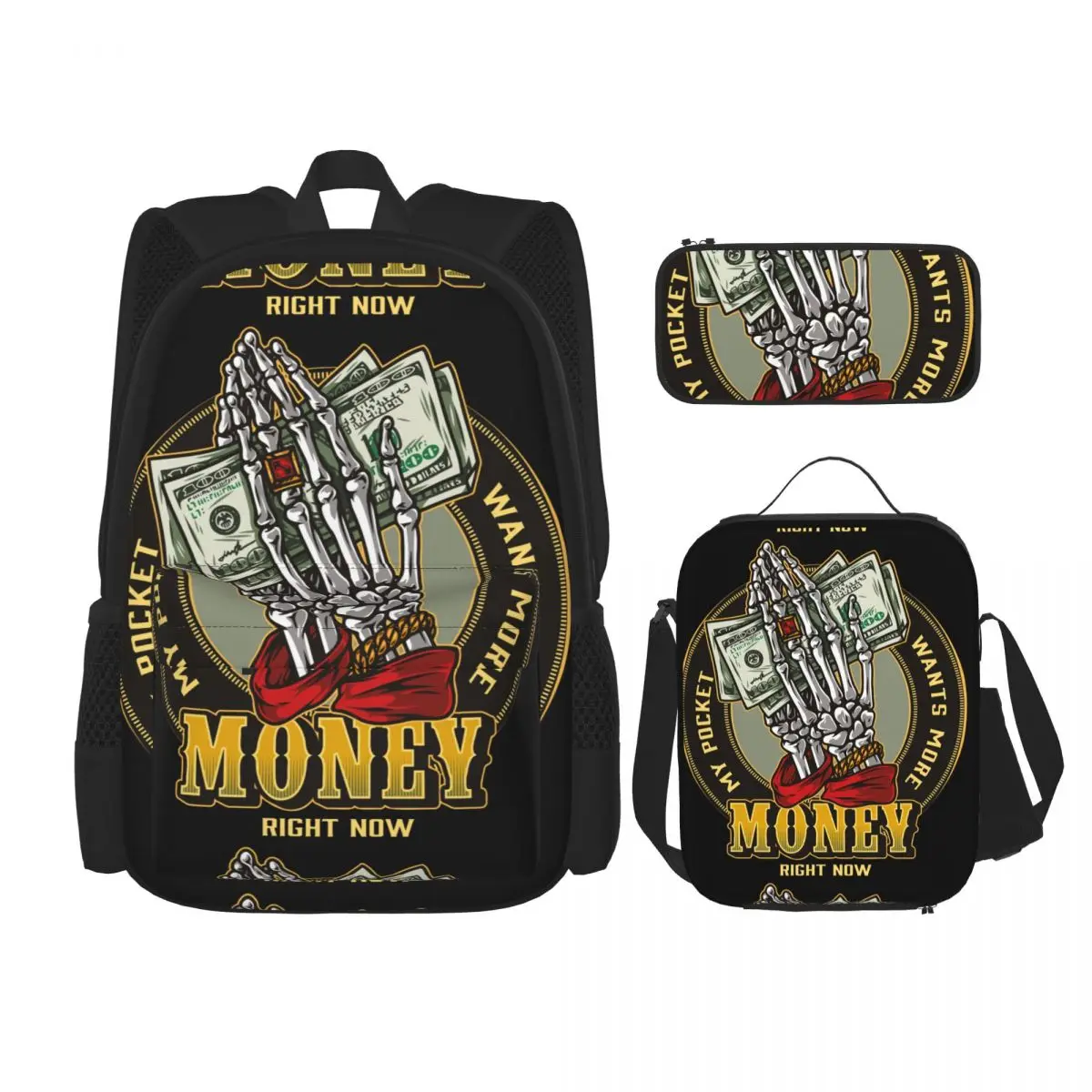 

Backpack 3 Pcs/set with Pencil Case Lunchbox Kids School Bags Boys Girls Teens Bagpacks