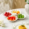 Flower Relief Ceramic Plate Breakfast Fruit Salad Dinner Plates Hotel Restaurant Western Plate Kitchen Dessert Plate Cutlery 1