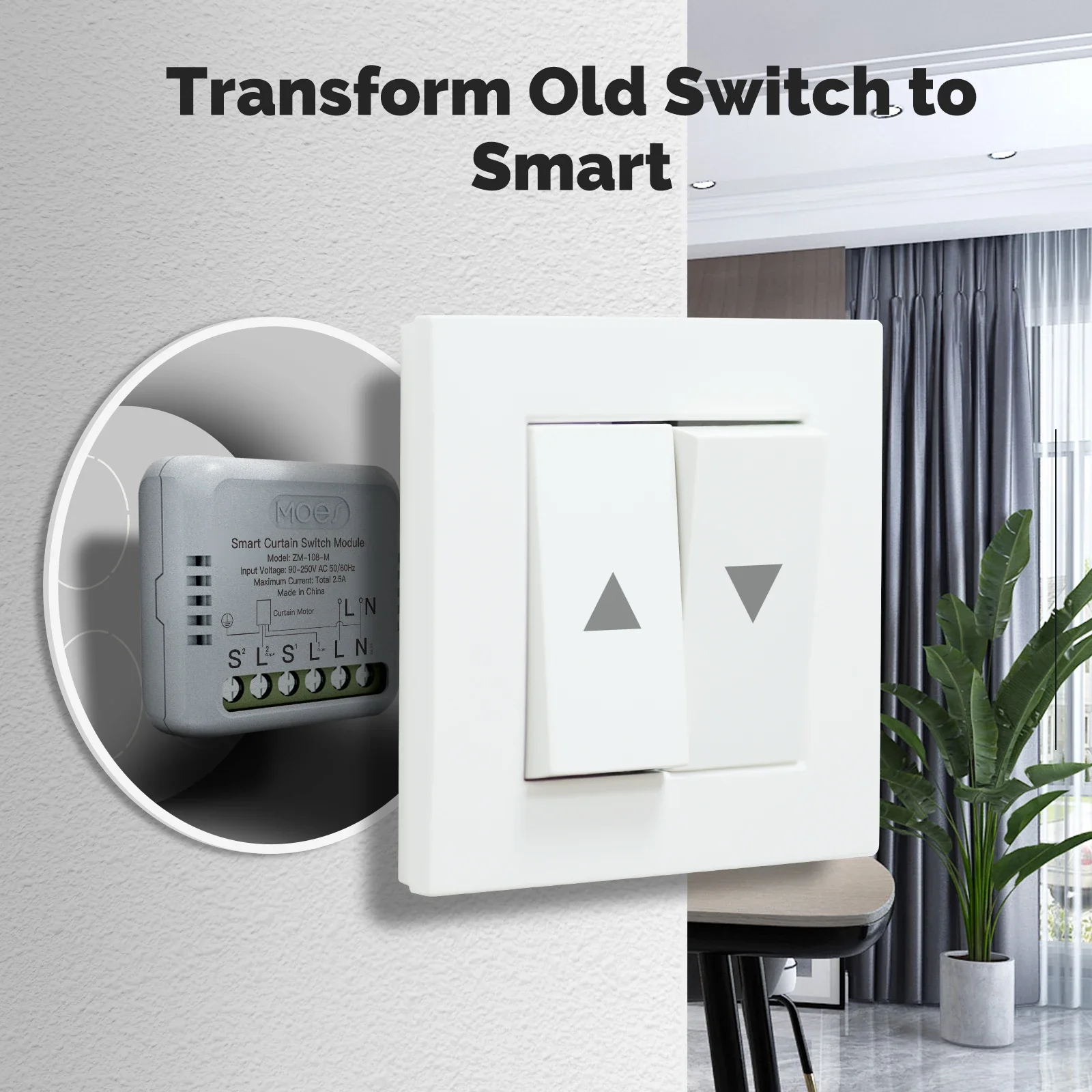 MOES Tuya ZigBee WiFi 미니 커튼 스위치 모듈 로커 리셋 스위치 용 스마트 Google 홈 Alexa App 원격 제어와 함께 작동