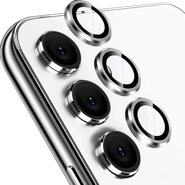 Premium Protective Metal Camera Lens Ring Glass Screen Protector Case Cap