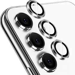 Premium Protective Metal Camera Lens Ring Glass Screen Protector Case Cap - Galaxy A16 (Silver)