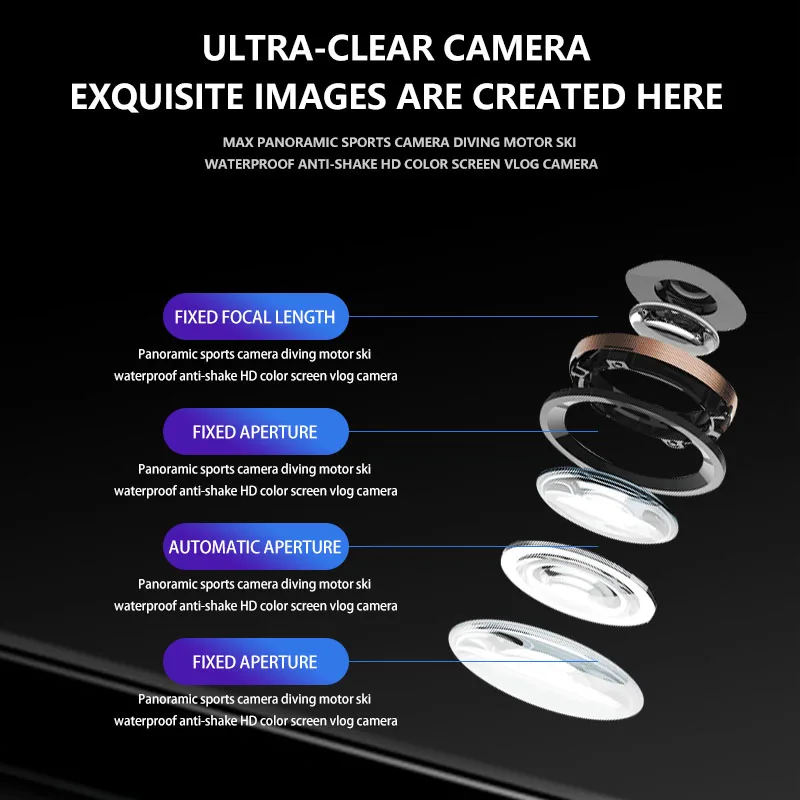 포켓 850H 5K HD 액션 카메라 (270도) °   회전식 렌즈 이미지 안정기 미니 스포츠 카메라헬멧 여행용 자전거 운전자 레코더