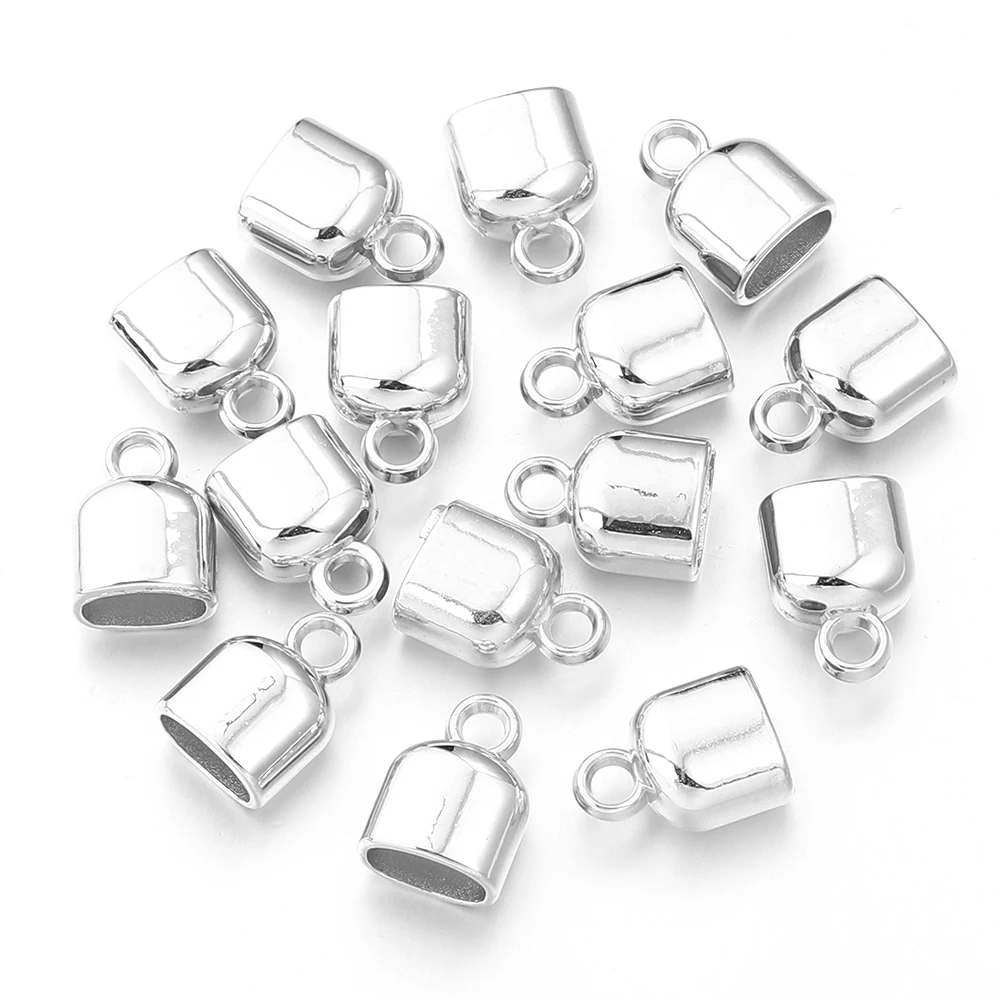 20 Stück CCB Crimp Endkappen Lederband Endspitze Verschlüsse Verbinder für Schmuckherstellung DIY Armbänder Halskette Schlüsselanhänger Zubehör – Detail 9
